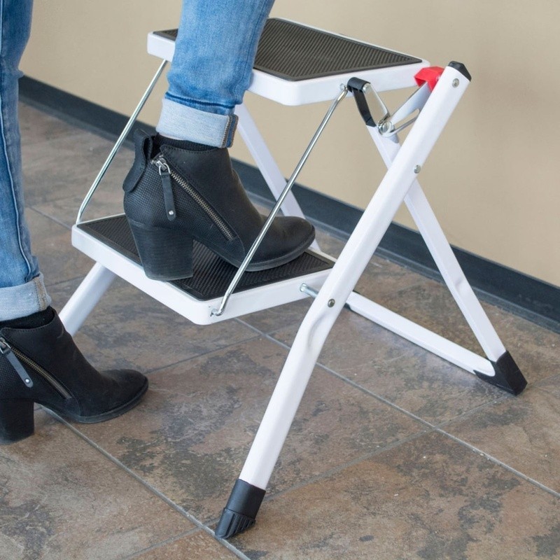 Two Step Mini Step Ladder Folding Utility Stool Compact Design Home Use