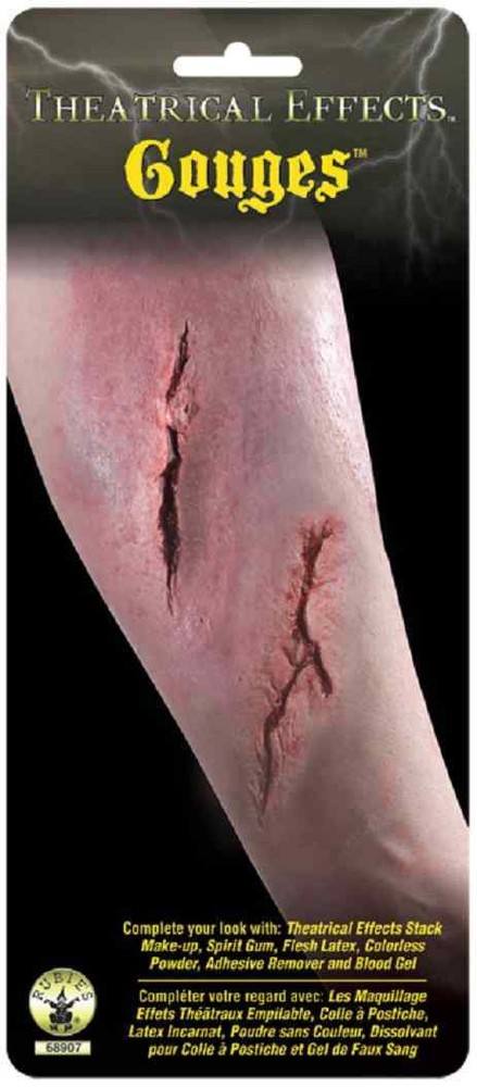 Gouges Cut Slit Gash Wound Fancy Dress Halloween Costume Makeup Latex Prosthetic