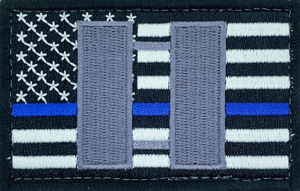 Thin Blue Line Captain Patch Gray