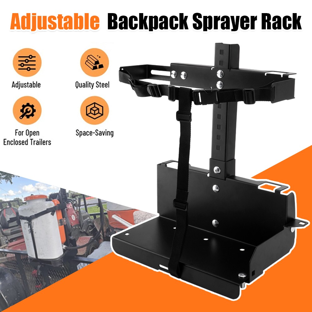 Adjustable Backpack Sprayer Rack Black fits Landscape Trailers/Enclosed Trailers
