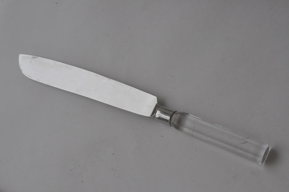 Orrefors ~ Cake Knife and Server ~ Vintage ~ Glass / Crystal Handle
