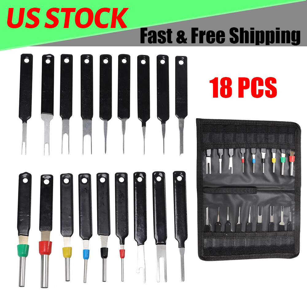 18PCS Car Terminal Removal Tool Kit Wire connector Pin Release Extractor Puller