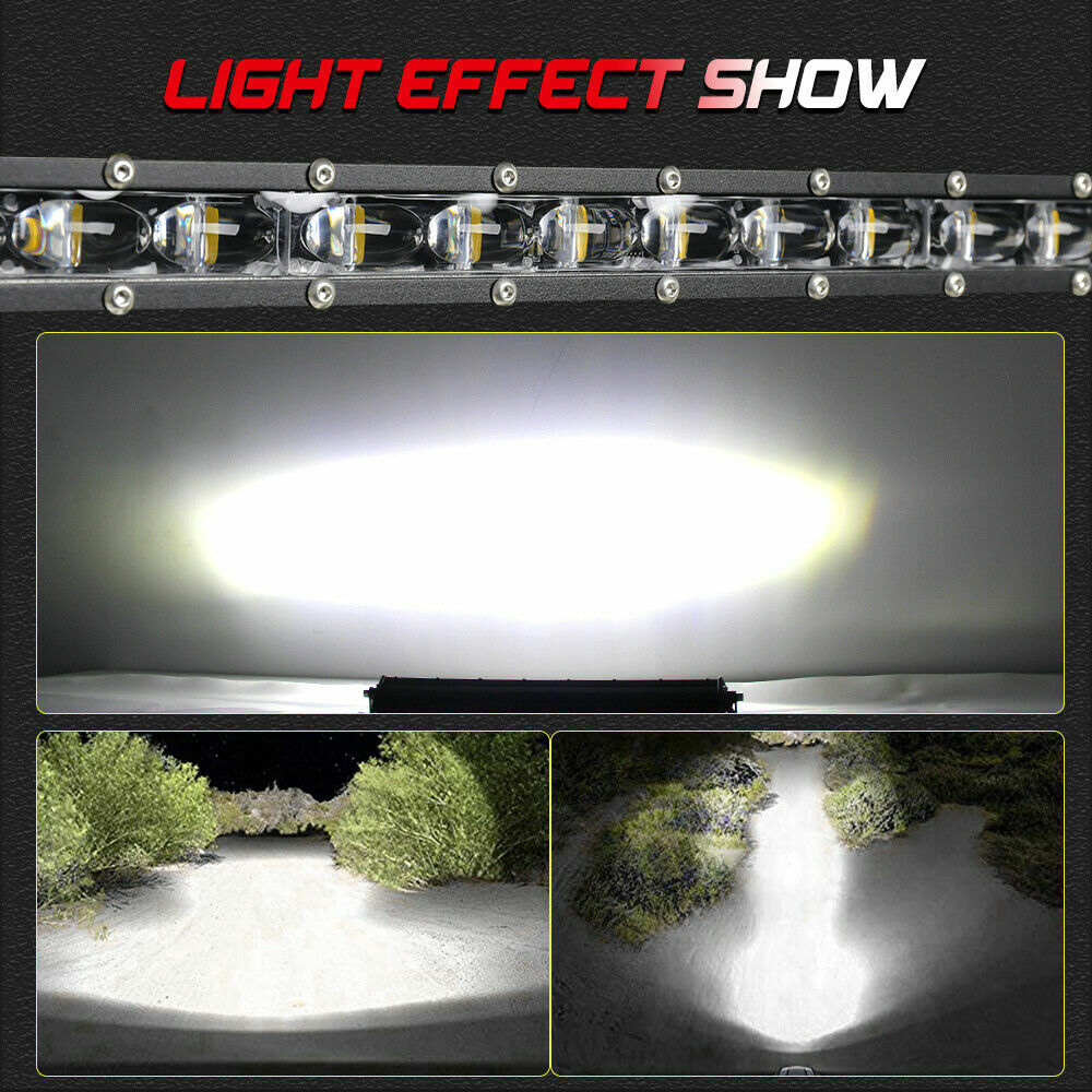 2X 30/32" Slim LED Light Bar + Wire For Ford F250 F350 Super Duty Grill Mount