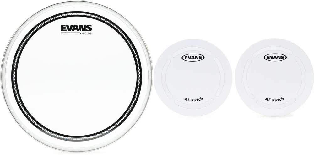 Evans EC2S Clear Drumhead - 8 inch + Evans EQPAF1 Value Bundle