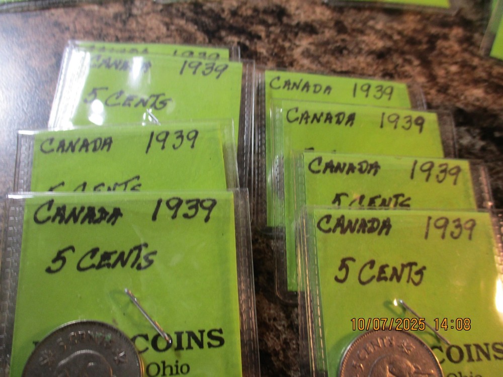 1939 CANADA FIVE CENTS 1 COIN X