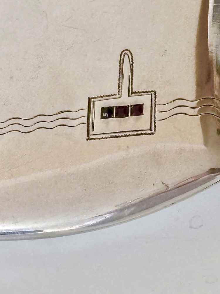 An Art Deco German .800 Silver & Ruby CIGARETTE CASE c1930