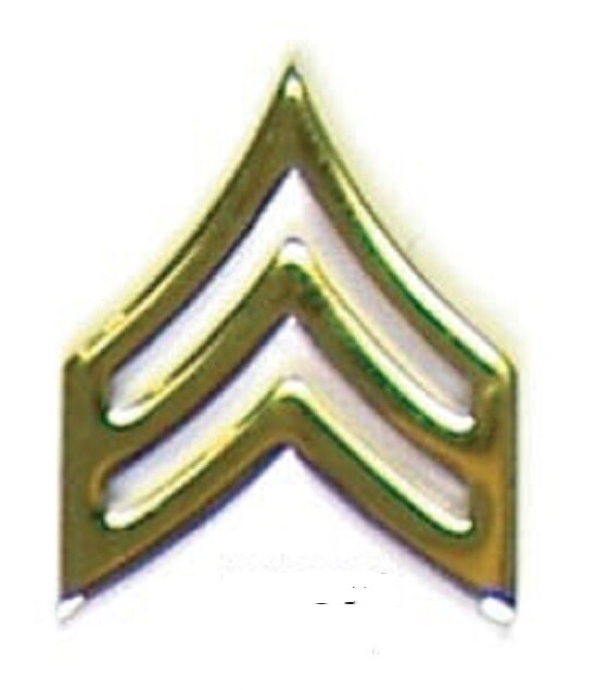 MILITARY HAT LAPEL PIN -  ARMY E5  SGT   SERGEANT RANK PIN - NEW