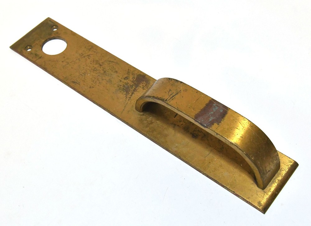 VINTAGE LARGE INDUSTRIAL BRASS DOOR PULL HANDLE