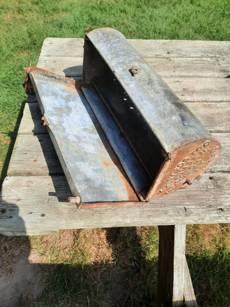 SOLID ANTIQUE 1901 CENTURY POST CO. MAILBOX IRON/STEEL TECUSEH MI