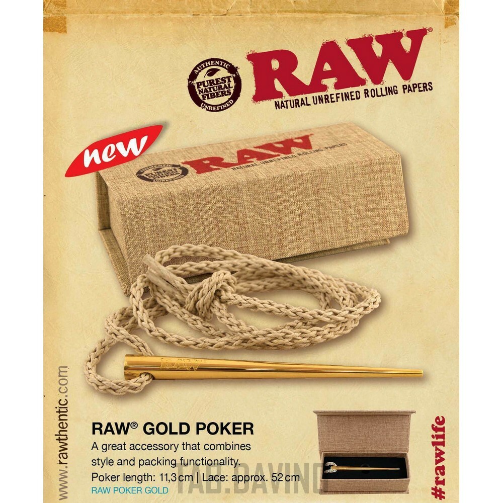 RAW GOLD POKER ROLLING PAPER TOOL