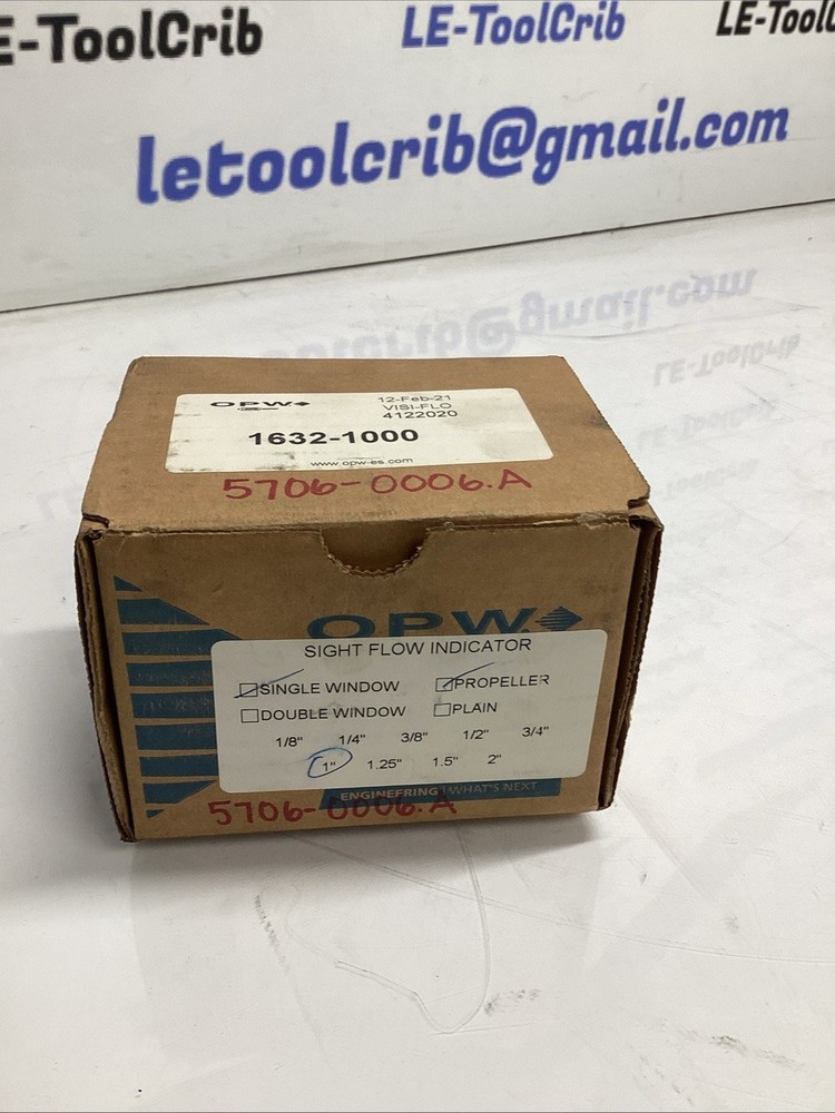OPW Sight Flow Indicator 1” 1632-1000 M-636