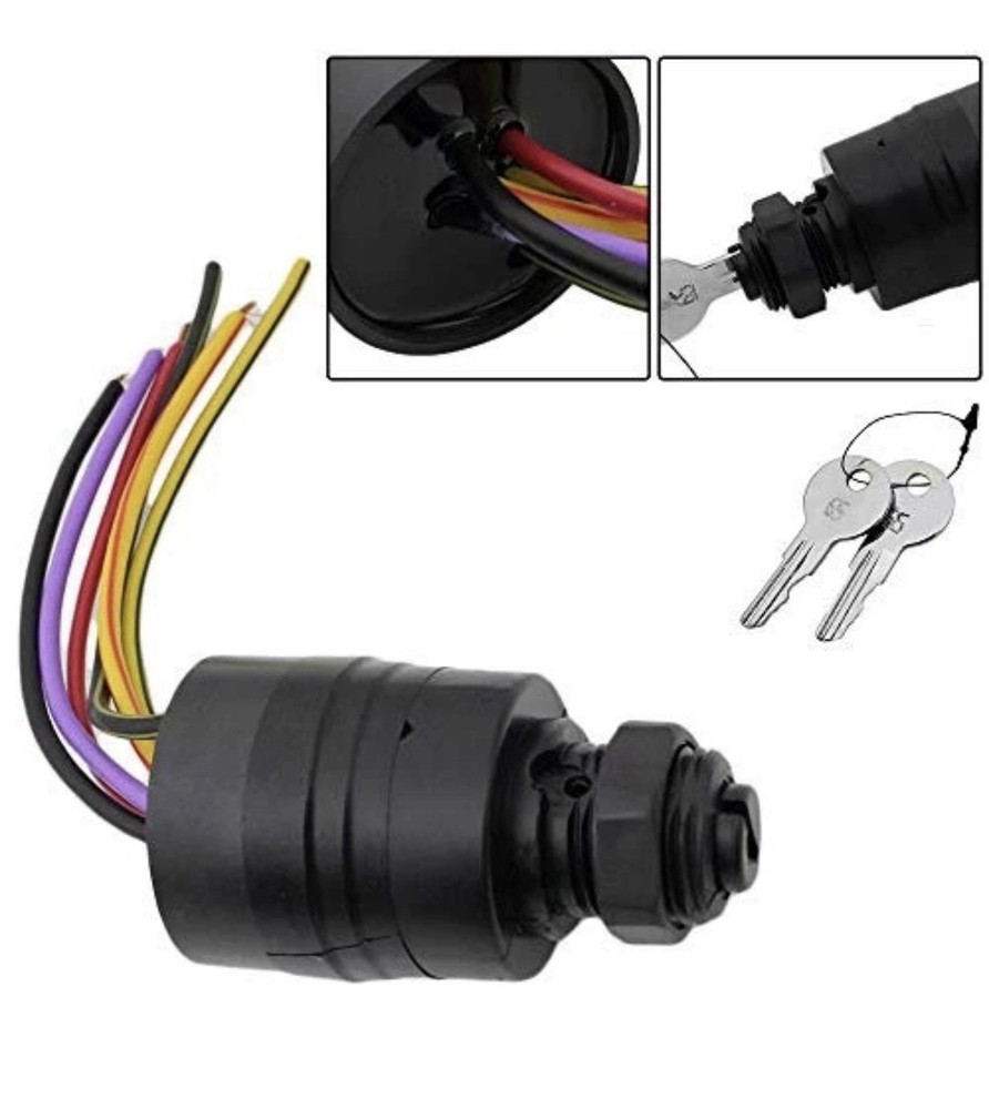 Mercury Boat Engine Ignition Switch Replacement with 2 Keys, 3 Position, 6 Wire