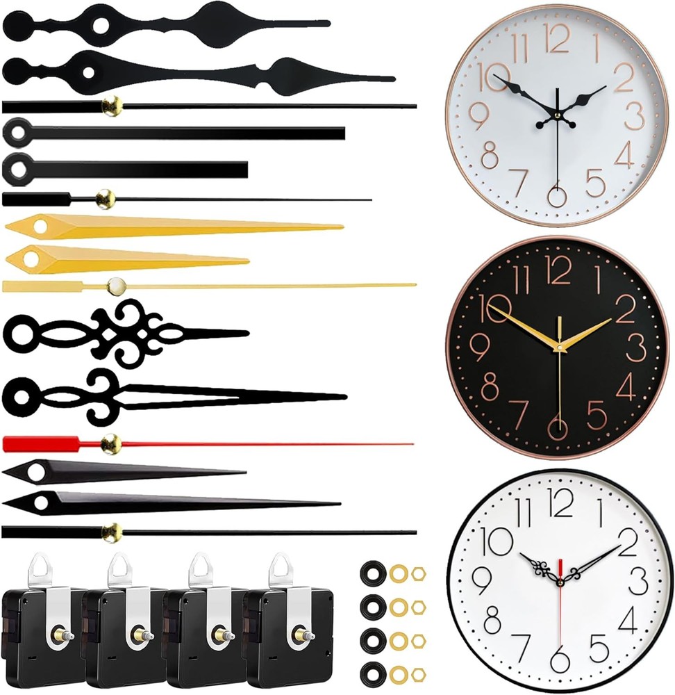 4 PCS High Torque Quartz Clock Movement Mechanism Replacement Clock Kit with 5 D