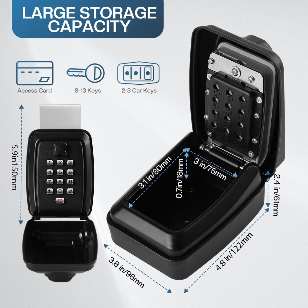 Secure Key Storage Solution - Lock Box Protects Your Keys Fits Car Windows Id...