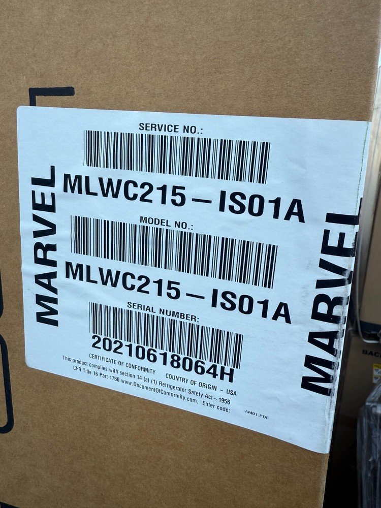 Marvel 15" Built-In Panel-Ready Compact Wine Cooler - MLWC215IS01A