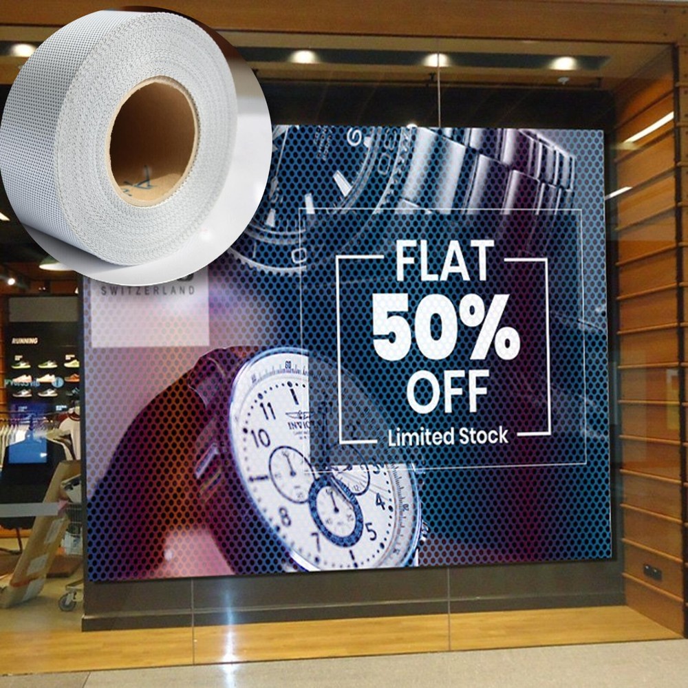 Perforated One Way Vision Window Graphics Large Format Printing Vinyl 54"x100ft.