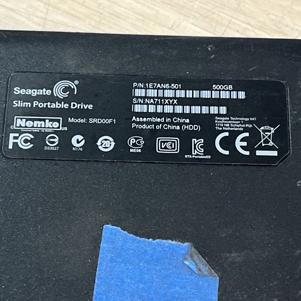 SEAGATE SLIM PORTABLE SRD00F1 HARD DRIVE