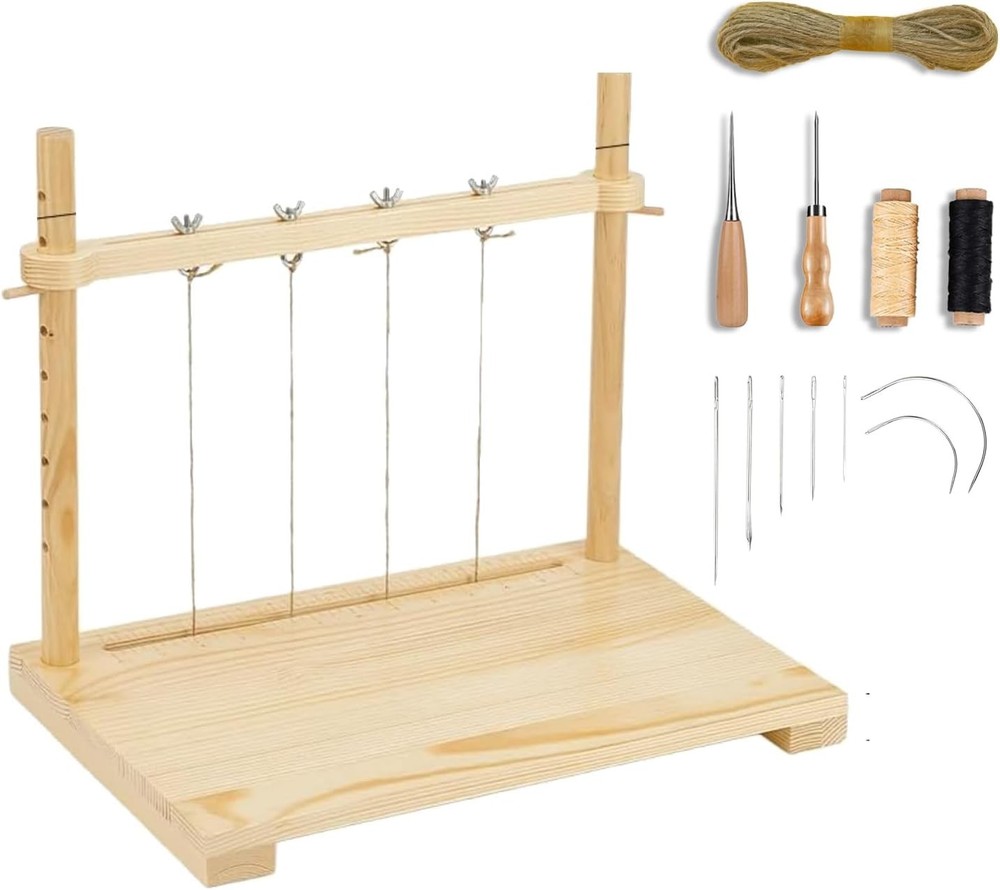 GeryVtee Bookbinding Sewing Frame Set Wood Book Binding Kits Variable,