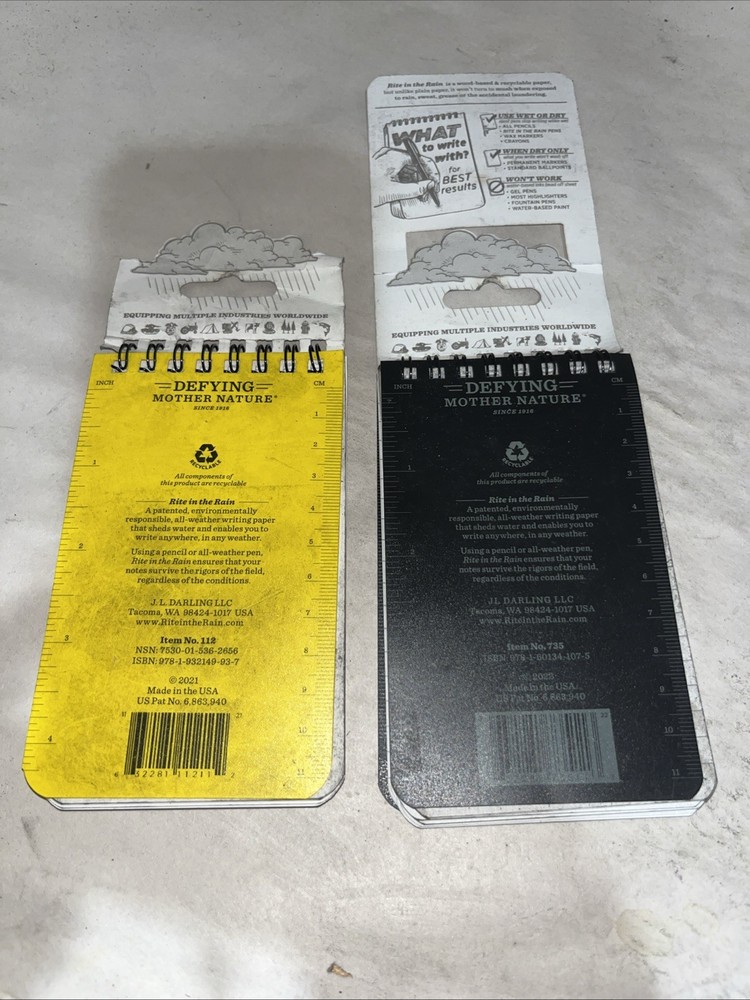 Rite In The Rain No. 112 & 735 Mini Notebook 2ct With Defects