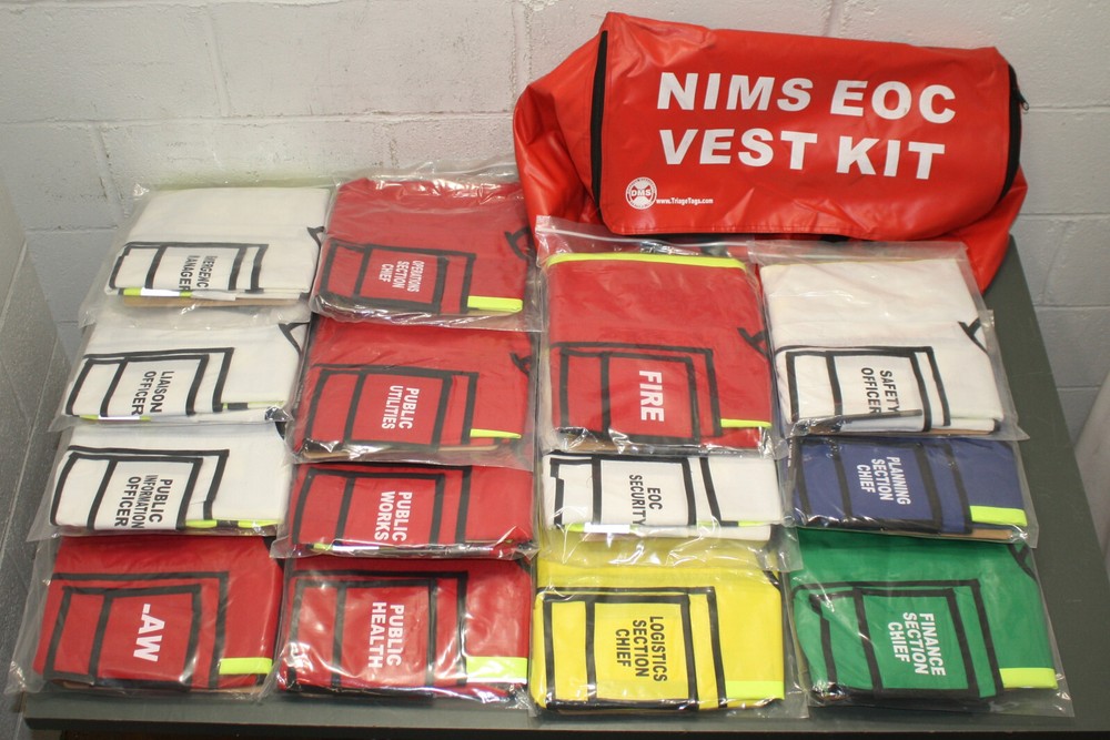 Disaster Management Systems DMS 05303, NIMS EOC Vest & ICS Flag Kit, 44 Pieces