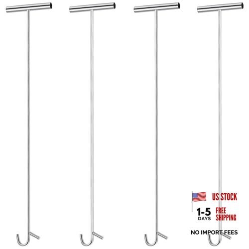 Pack 31" Fifth Wheel Puller 5th Wheel Pin Puller for Semi W Hook 4 Silver