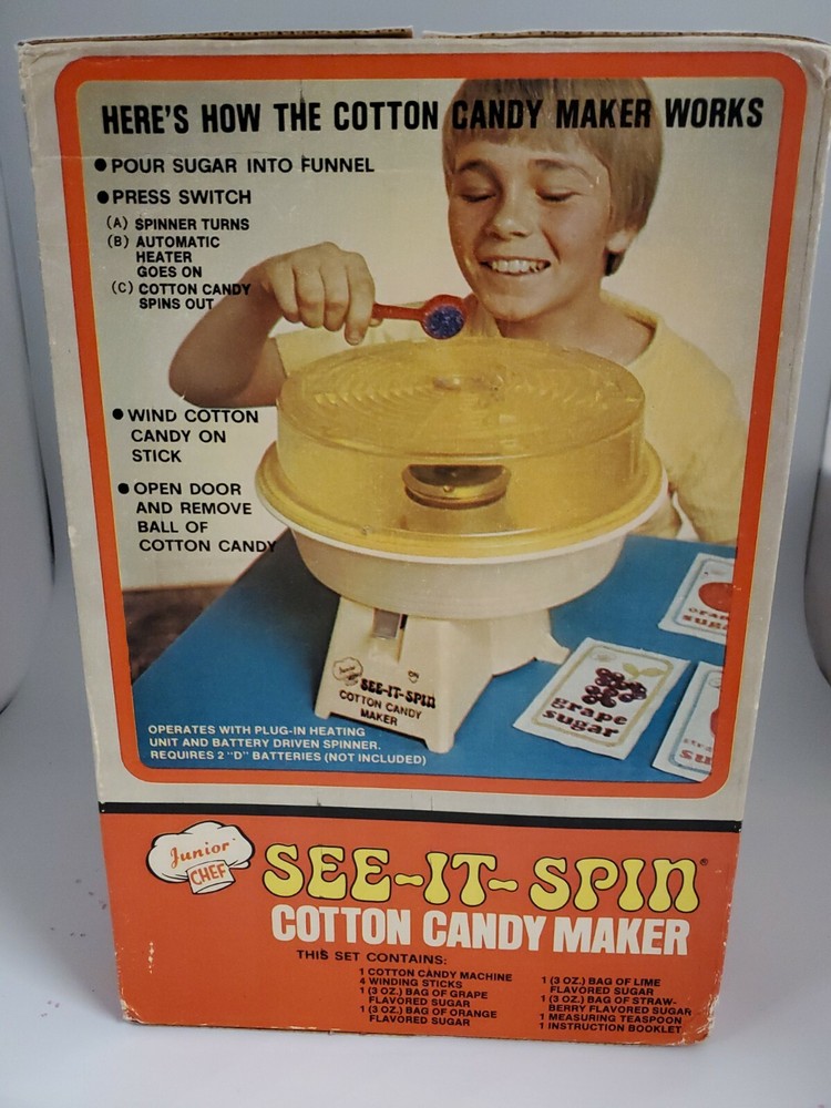Vintage Junior Chef See it Spin Cotton Candy Machine New