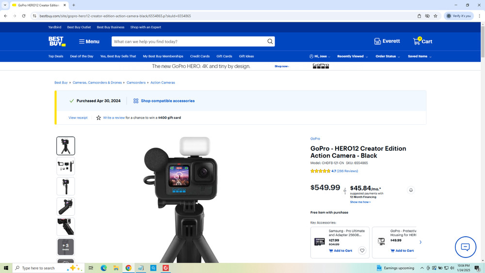 2 Go Pro hero 12 creator edition action cameras