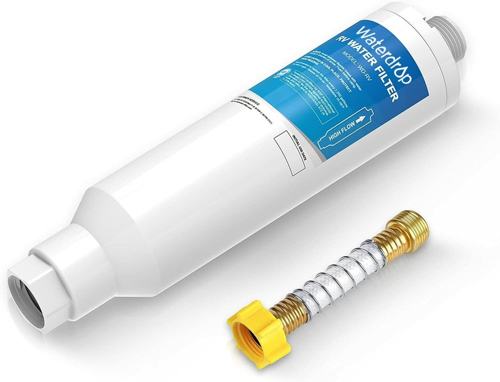 Waterdrop RV Inline Water Filter with Flexible Hose Protector, NSF Certified