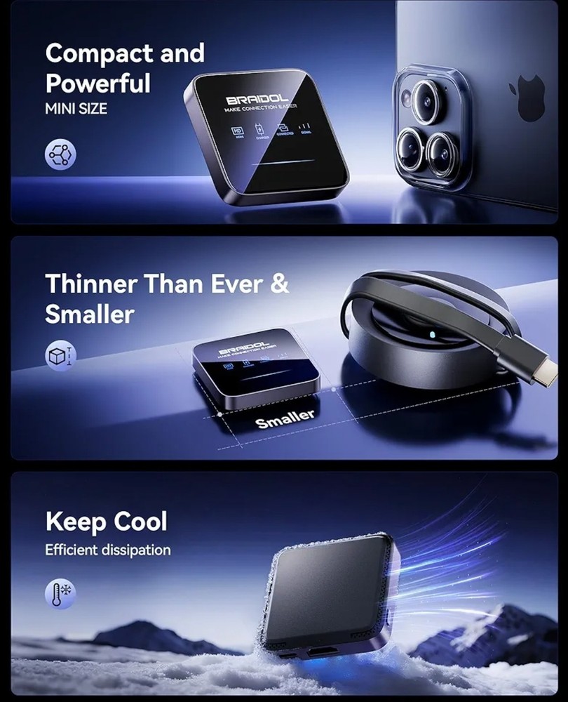 Wireless HDMI Display Dongle Adapter, Transmitter Streaming Media Video/Audio