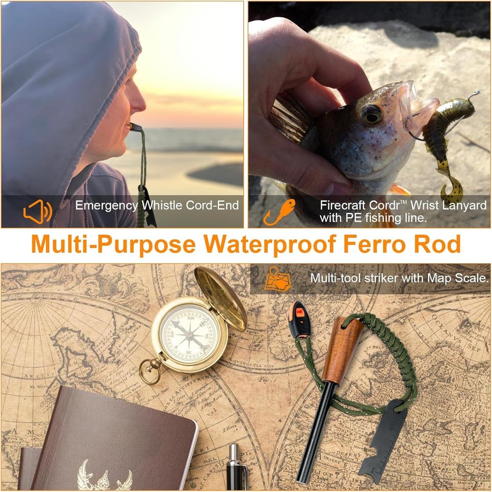 survival ferro rod fire starter kit