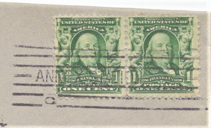1909 US Postal Cover Scott #300 X 2 As Pictured