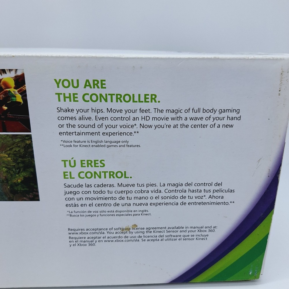 Xbox 360 Kinect Sensor Camera w/ Kinect Adventures and Cables in Box