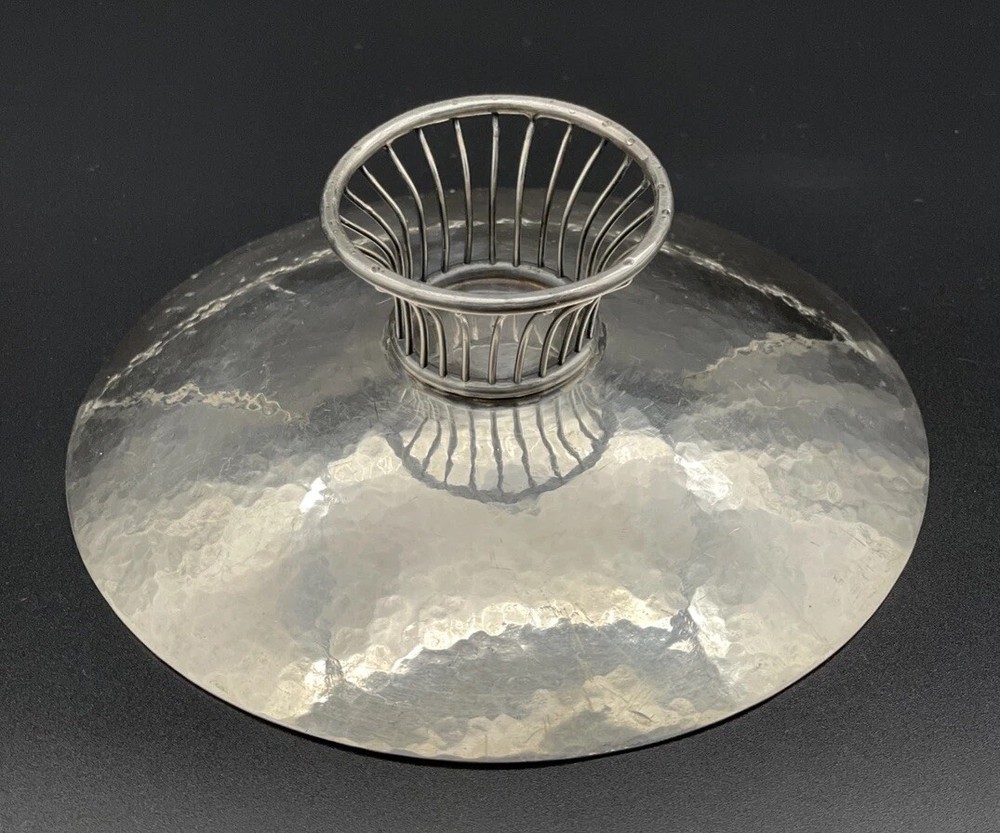 Unusual Sterling Silver Mid Century Modern Small Size Compote Wire Foot