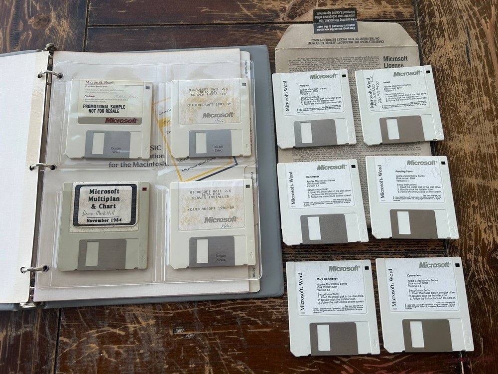 Vintage Microsoft Macintosh Demo Software Lot Excel Word Multiplan Floppy