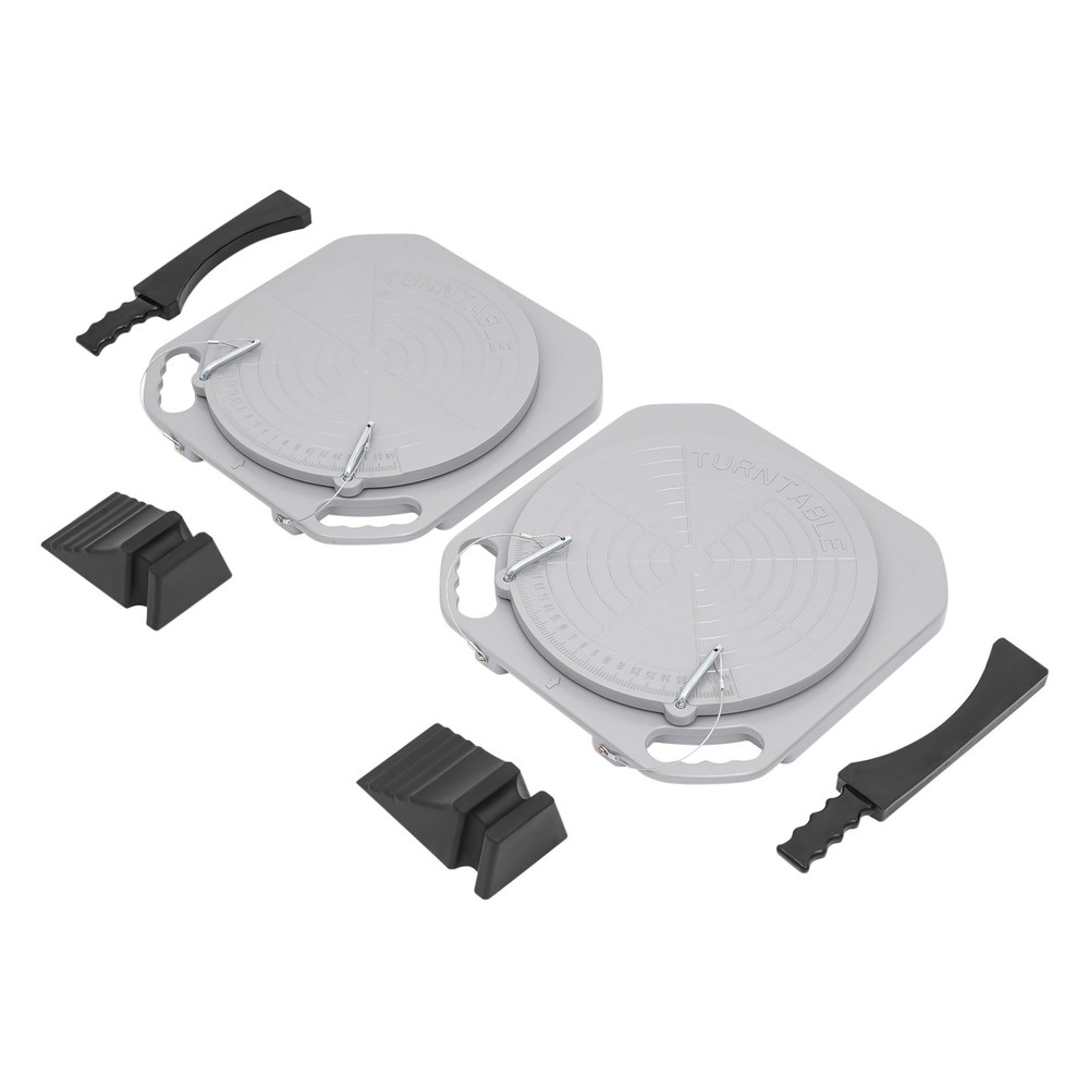 2X Wheel Alignment Turntable Turn Plates with Transition Bridge & Thrust Block