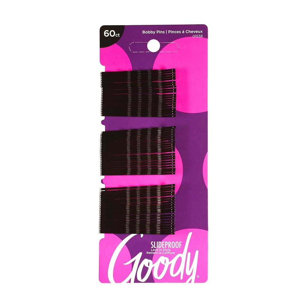 60-count Goody SlideProof Bobby Pins, Black (1942233)