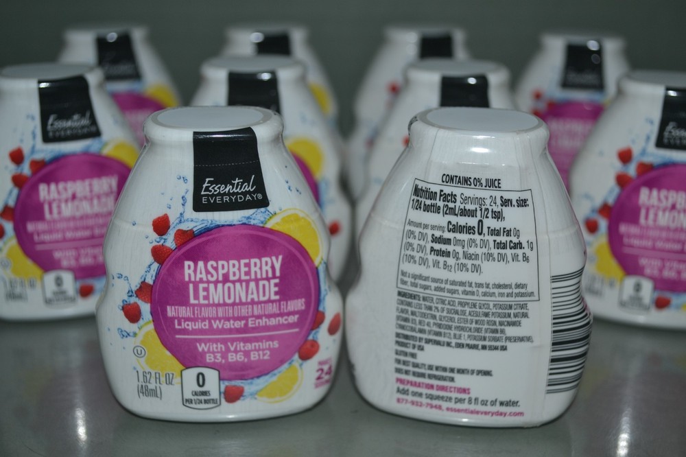 (12) Essential Raspberry Lemonade Liquid Water Enhancer 1.62 fl oz BB 04/2026