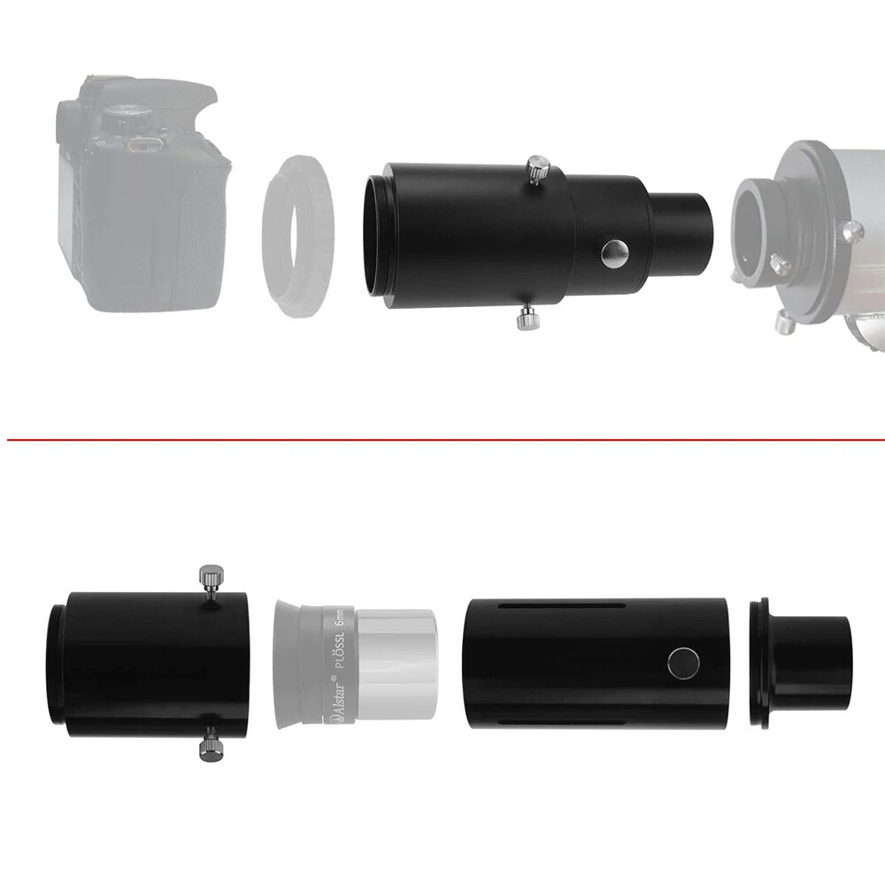 1.25" Telescope T Thread Camera Adapter for Prime Focus and Variable Eyepiece