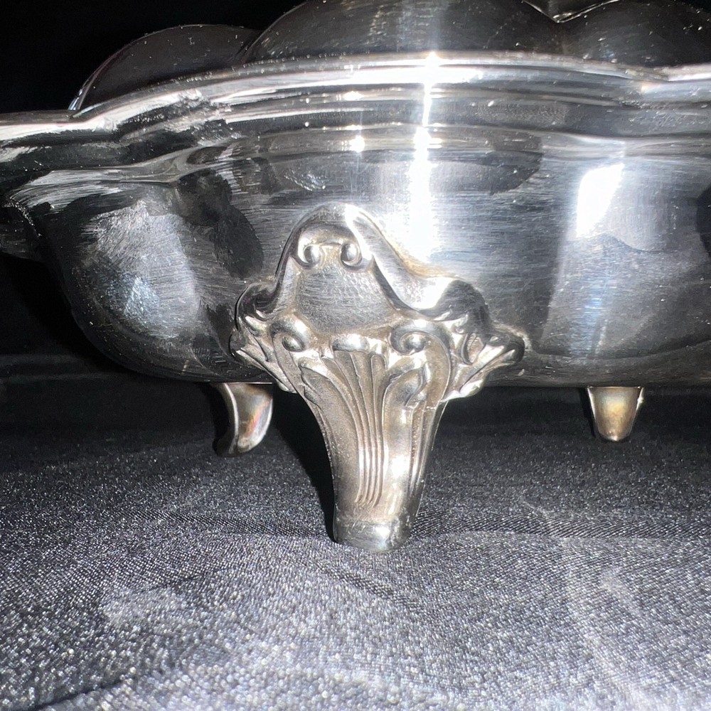 Vintage Silver Plated Dome Cover Footed Serving Dish
