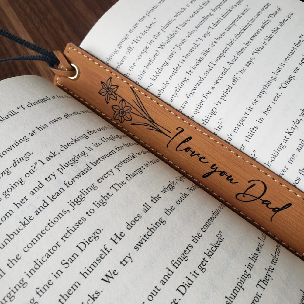 Customized Long Leather Bookmark - Perfect Reader Gift for her and him