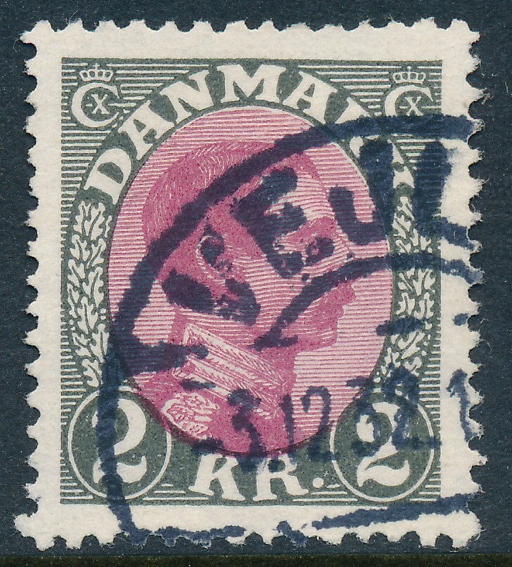 Denmark Old Stamp from 1925, Scott 129 used, value $15.00