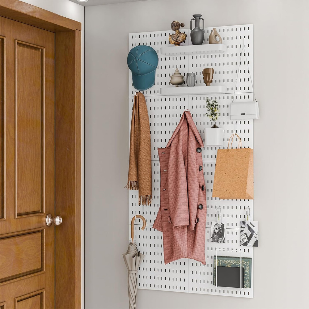 Wall-Mounted Pegboard Kit, 25.2" X 25.2" Organizer Panel – Large, Cost-Effective