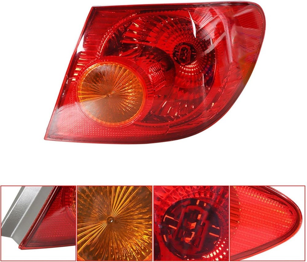 RH Outer Tail Light Assembly Replacement for Toyota Corolla 2003-2008 Passenger