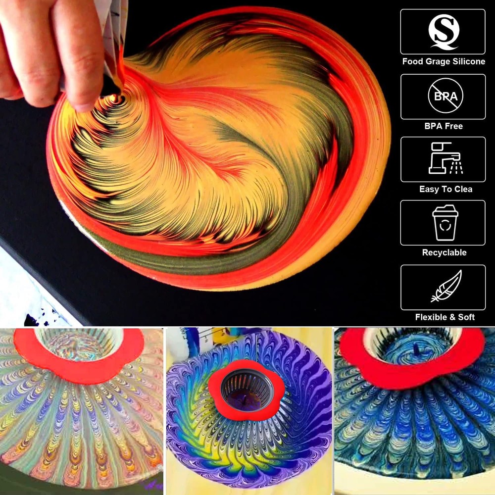 7Pcs Split Cup Flower Pour Silicone Paint Acrylic Pouring Strainers...