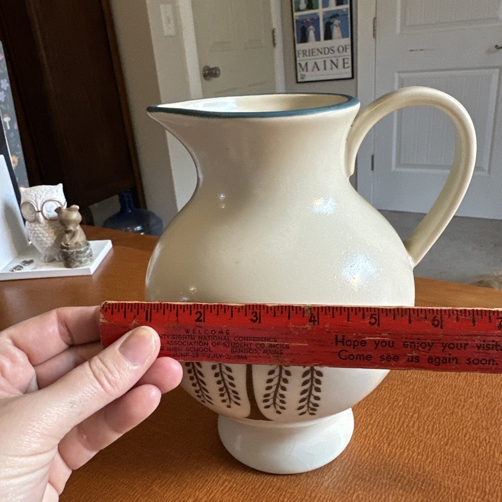 Pottery Pitcher By Willow Branch Willow Tree