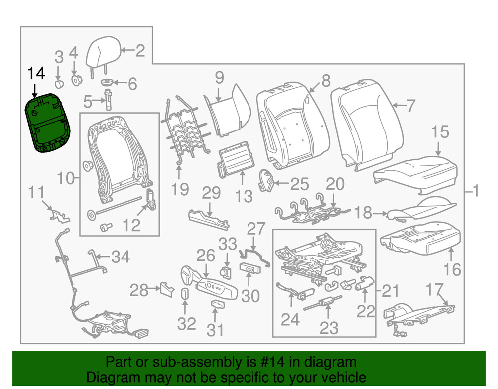 Genuine GM Seat Back Panel 22894008