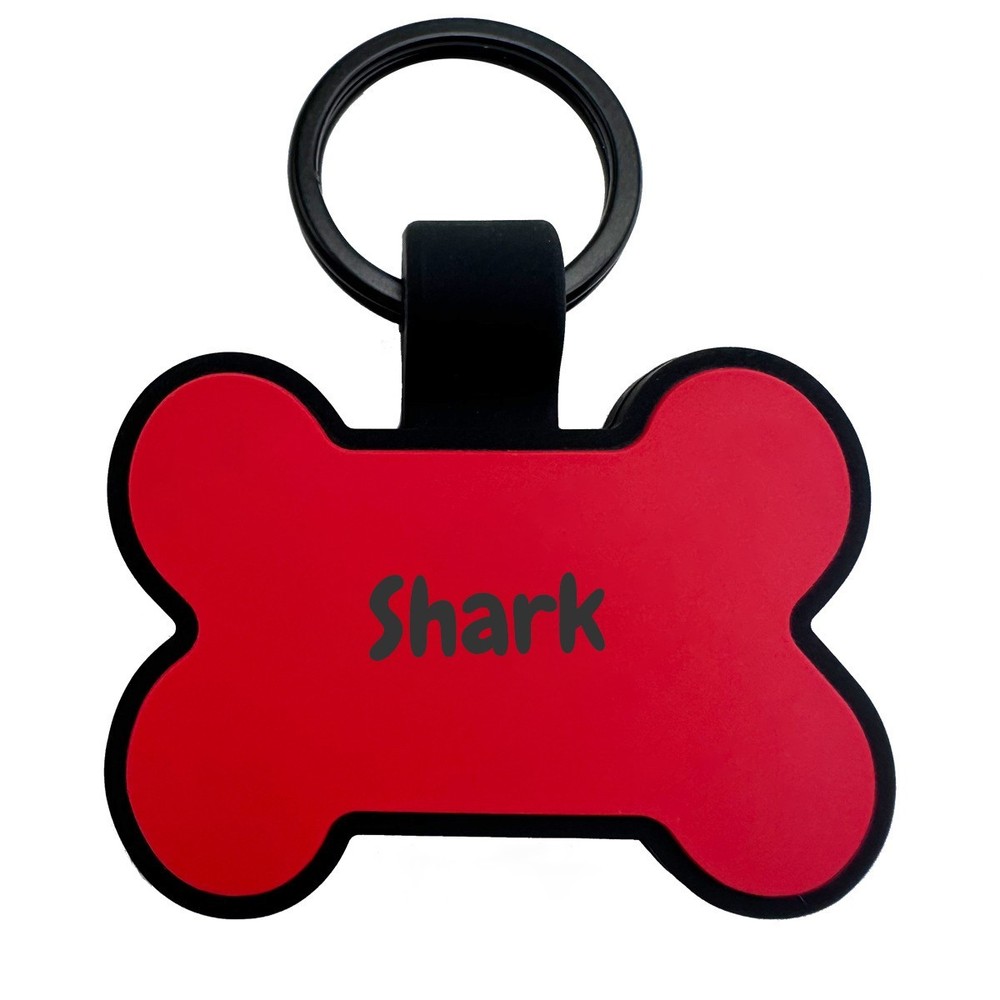 Personalized Bone Silicone Dog ID Tags Engraved Two Sides