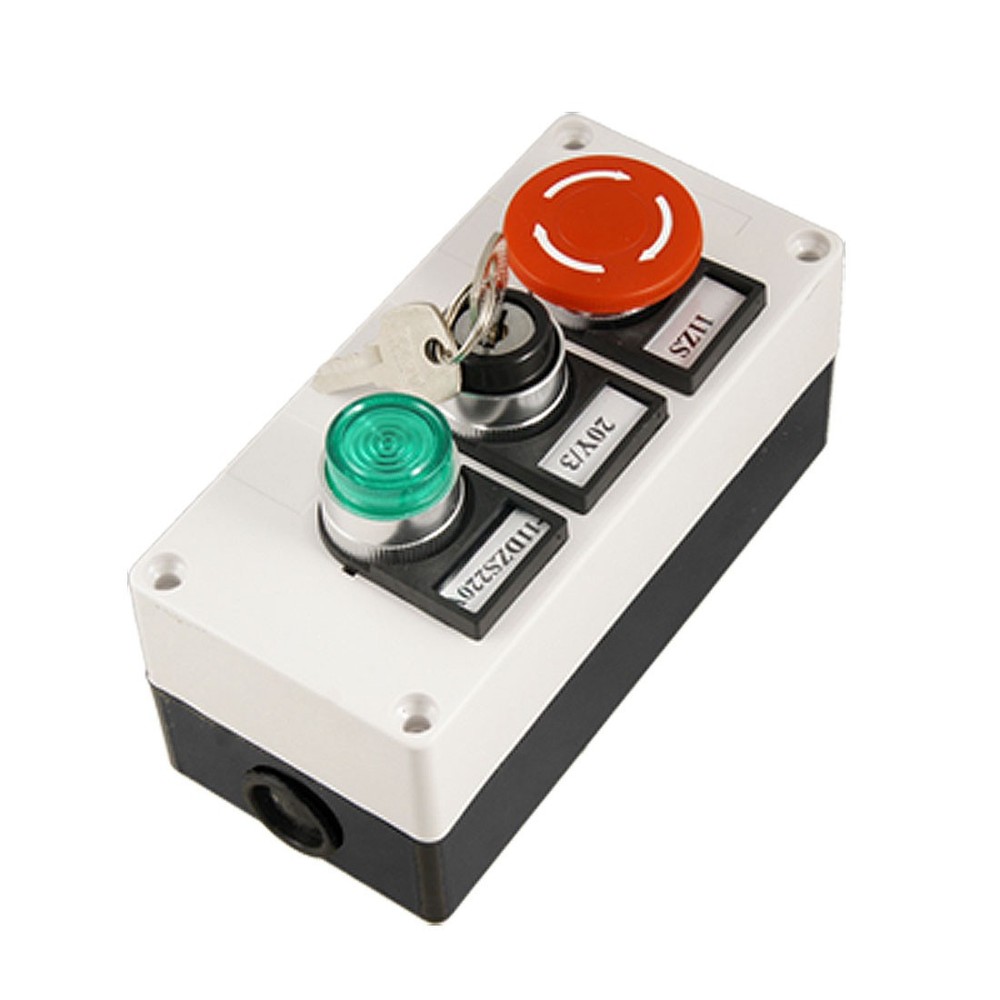 Car Mushroom Lock Green Light Button Key Switch Station