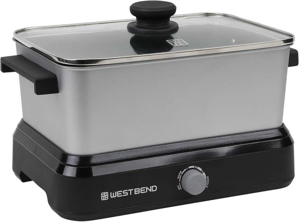 West Bend Versatility Slow Cooker ,5-Quart, Silver