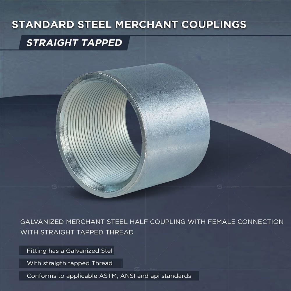 1-1/4" Straight Merchant Steel Coupling With Galvanized Coating
